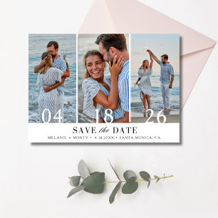 Three Photo Collage Wedding Save the Date