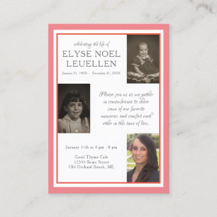 three photo memorial cards