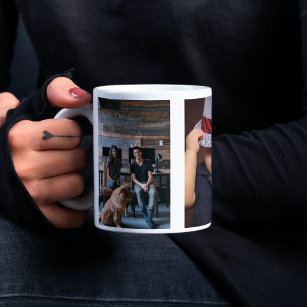 Three Photo Personalised Custom Large Coffee Mug