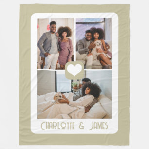 Three Photo Template Personalised By You Fleece Blanket