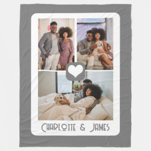 Three Photo Template Personalised By You Fleece Blanket
