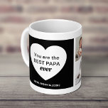 Three Photos and a Heart | Best Papa Ever Coffee Mug<br><div class="desc">This cute ands stylish mug features a black frame and a white heart that says "you are the best papa ever", plus room for your names and three of your favourite personal photos. The perfect Father's Day gift that will make your grandfather smile each time he reaches for his coffee!...</div>
