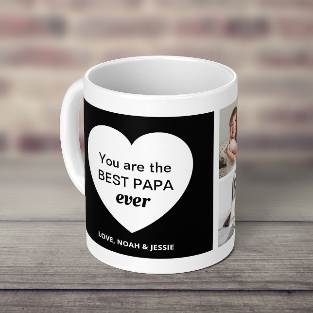 Three Photos and a Heart | Best Papa Ever Coffee Mug (Creator Uploaded)