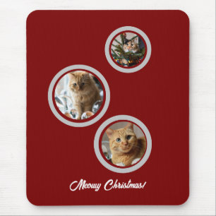 Three Photos Cats Customize Mouse Pad