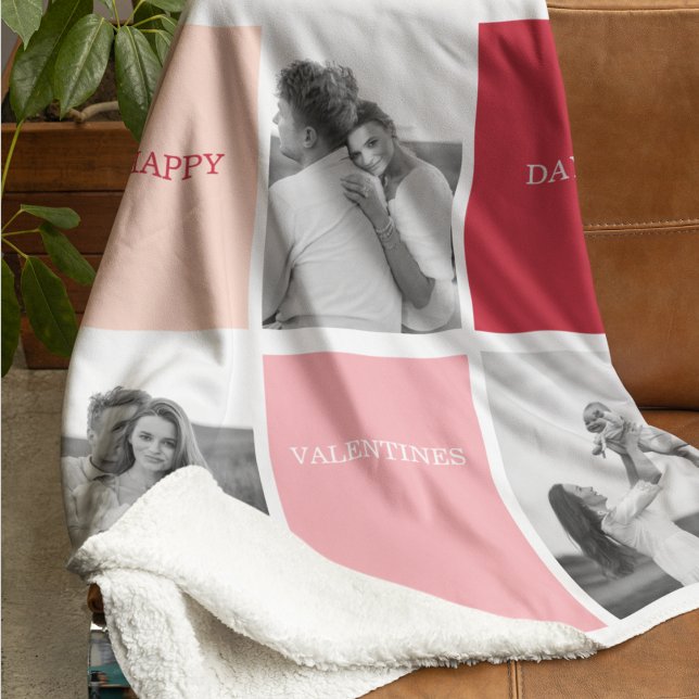 Three Photos | Happy Valentines Day Sherpa Blanket (Creator Uploaded)