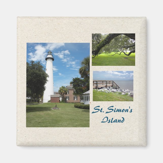 Three Photos of St Simons Island Template Magnet (Front)