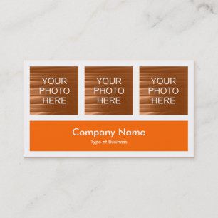 Three Photos Plus One - Orange Business Card