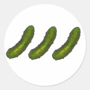 Three Pickles Green Dill Pickle Food Stickers