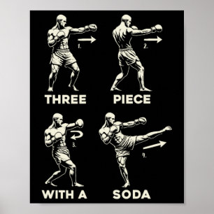 Three-piece Soda Mma And Kickboxing Fighter Combo Poster