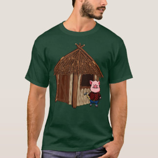 Three Pigs Stick House Lazy Halloween Costume T-Shirt
