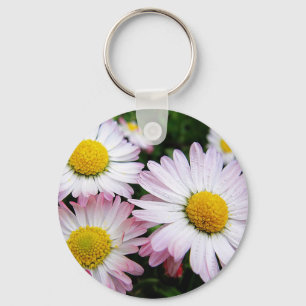 Three pink daisies key ring