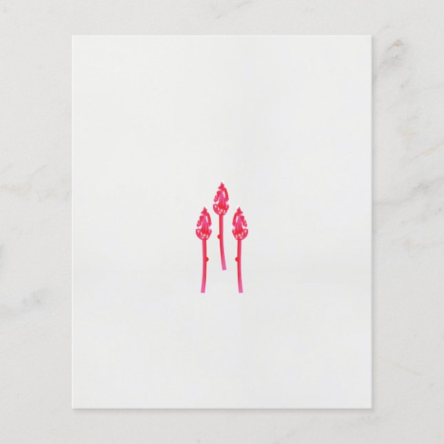 Three pink flowers with a black background flyer (Front)