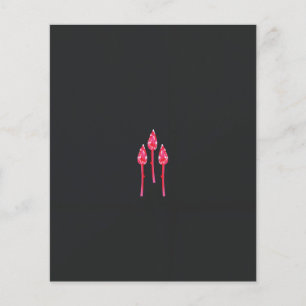 Three pink flowers with a black background flyer