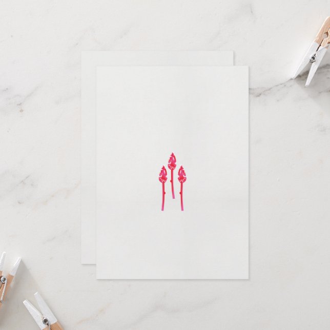 Three pink flowers with a black background invitation (Front/Back In Situ)