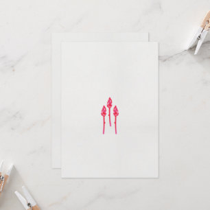 Three pink flowers with a black background invitation