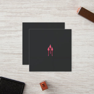 Three pink flowers with a black background loyalty card