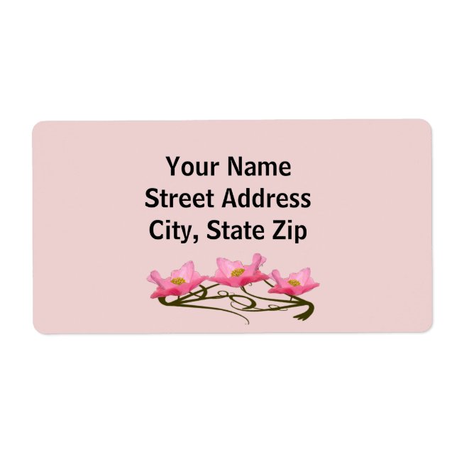 Three Pink Poppies Border (Front)