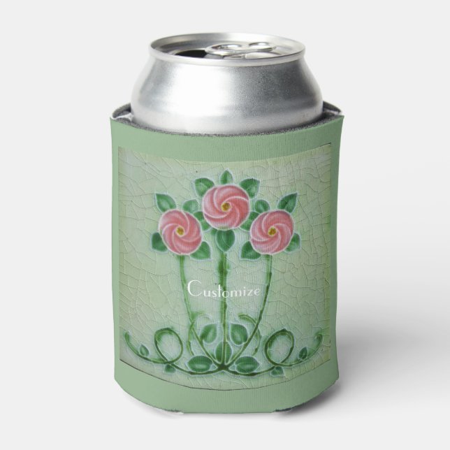 Three Pink Roses Thunder_Cove  Can Cooler (Can Front)