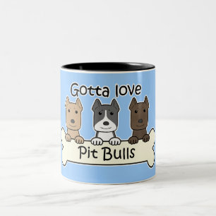 Three Pitbulls Two-Tone Coffee Mug