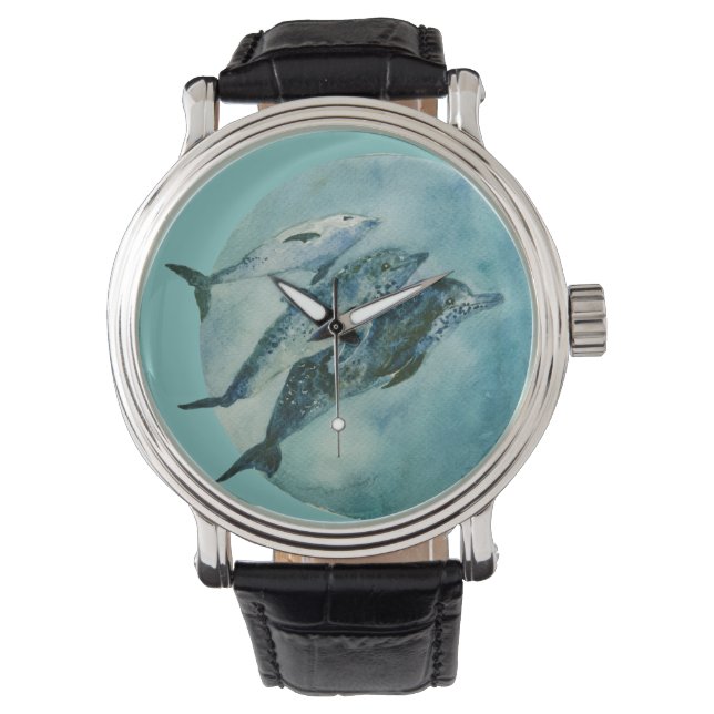 Three Playful Dolphins  Watch (Front)