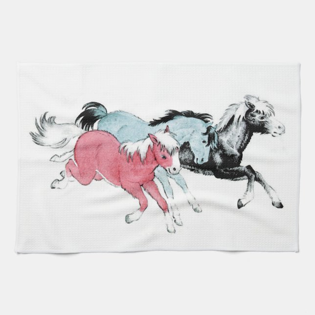 Three Ponies Tea Towel (Horizontal)