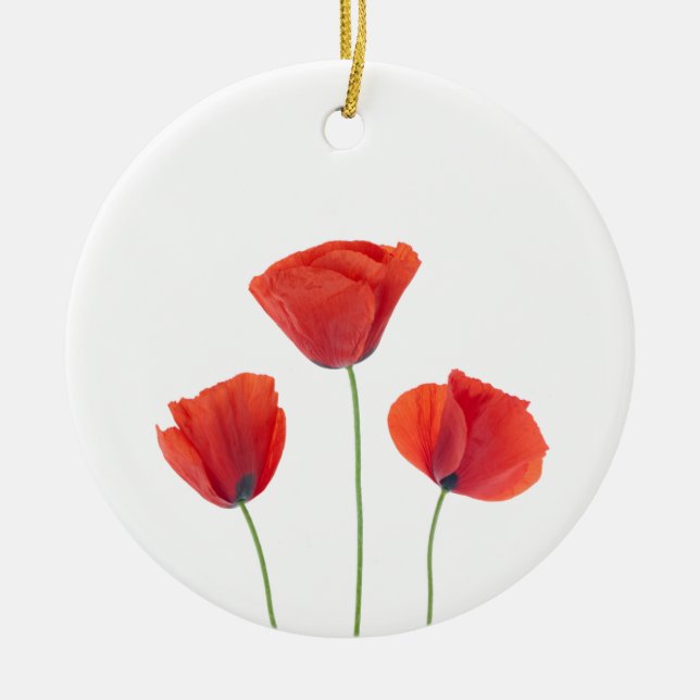 Three poppies ceramic ornament (Front)