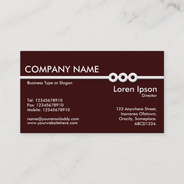 Three Portholes Line - Dark Brown Business Card (Front)