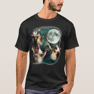 Three Possum Moon 3 Opossum Weird Cursed Meme T-Shirt