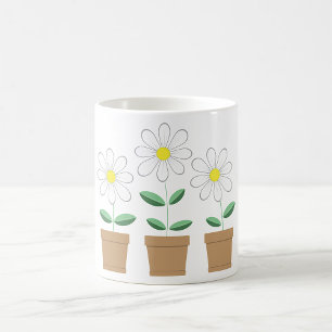 Three Potted Daisies Coffee Mug