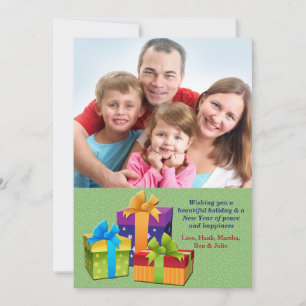 Three Presents Photo Holiday Card