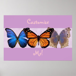 Three Pretty Butterflies Customisable Print