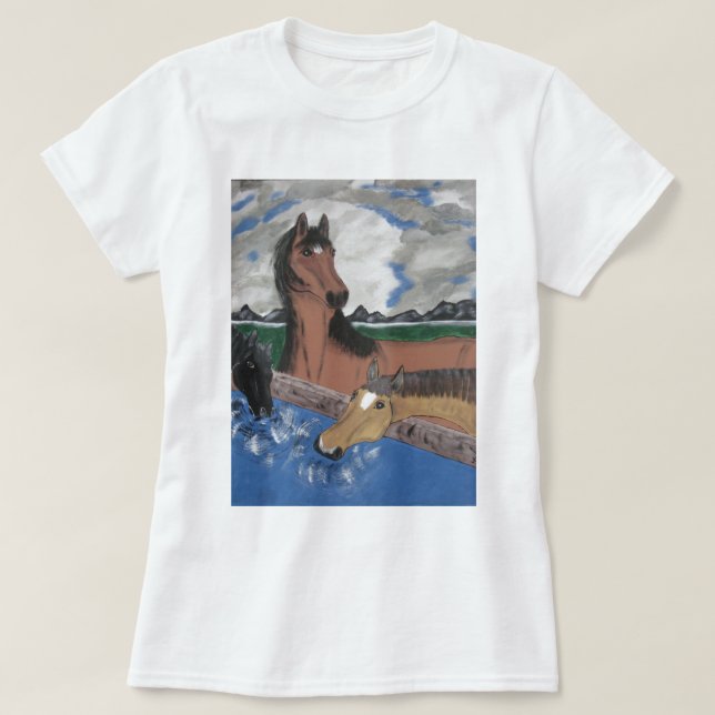 Three Pretty Horses T-Shirt (Design Front)