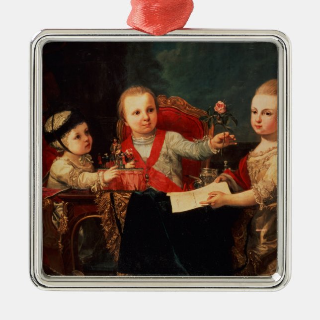 Three Princes, Children of Charles III Metal Tree Decoration (Front)
