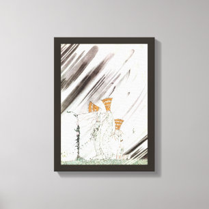 Three Princesses in Blue Mountain by Kay Nielsen Canvas Print
