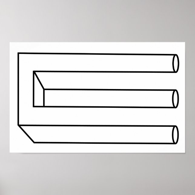 Three-Pronged Blivet Cool Geeky Drawing Poster (Front)