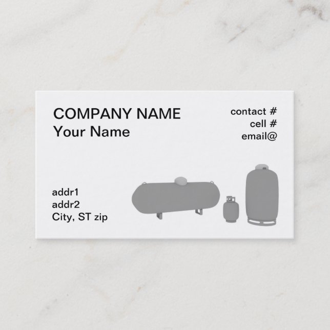 three propane tanks business card (Front)