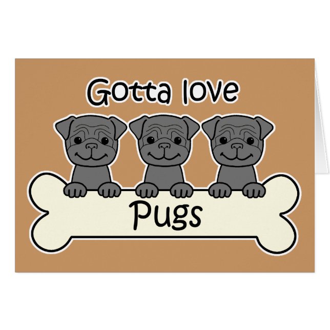 Three Pugs (Front Horizontal)