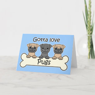 Three Pugs Card