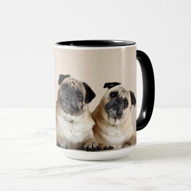 Three Pugs In A Row Mug (Front Right)