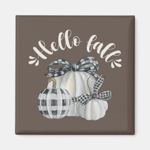 Three Pumpkin Hello Fall Magnet