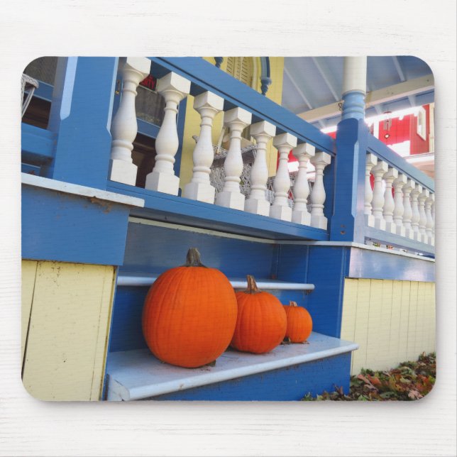 Three Pumpkins on a Step - Martha's Vineyard Mouse Pad (Front)