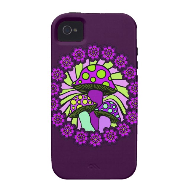 Three Purple Mushrooms Phone Case (Back)