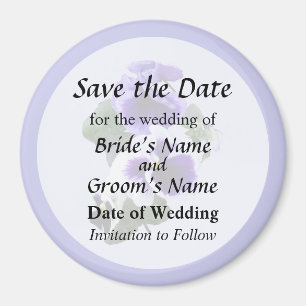 Three Purple Pansies in a Row Save the Date Magnet