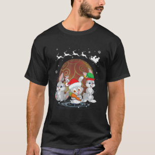 Three Rabbit Christmas Santa X-Mas Rabbit T-Shirt