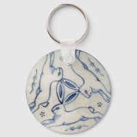 Three Rabbits, Ancient Design on Keychain