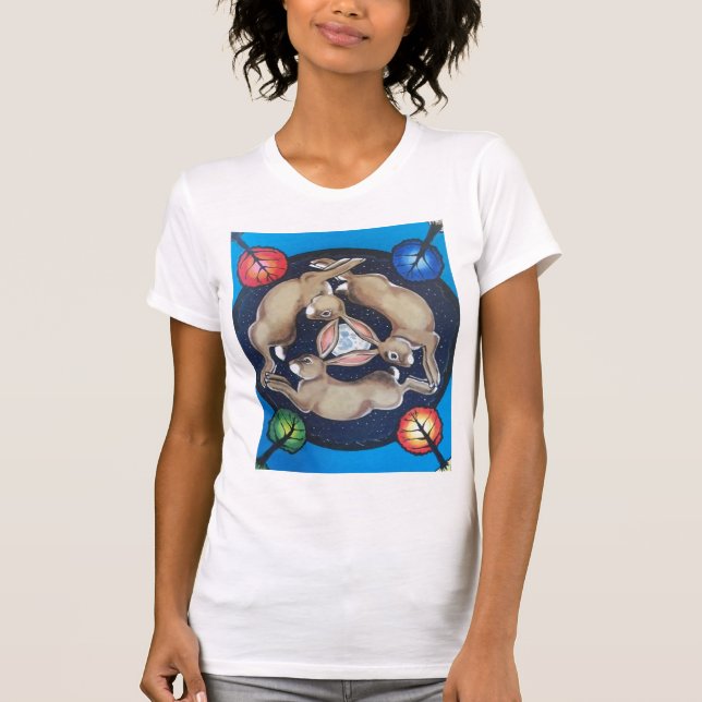 "Three Rabbits" Ancient Mystical Design T T-Shirt (Front)
