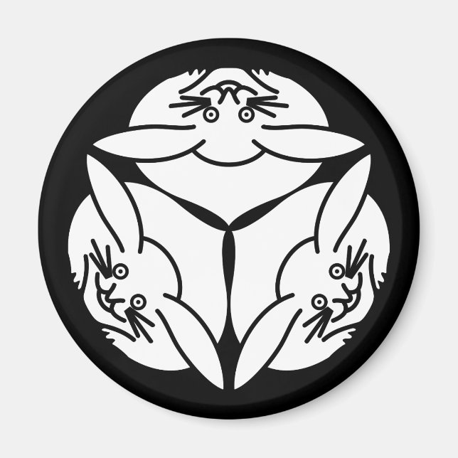 Three rabbits magnet (Front)