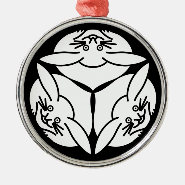 Three rabbits metal ornament (Front)