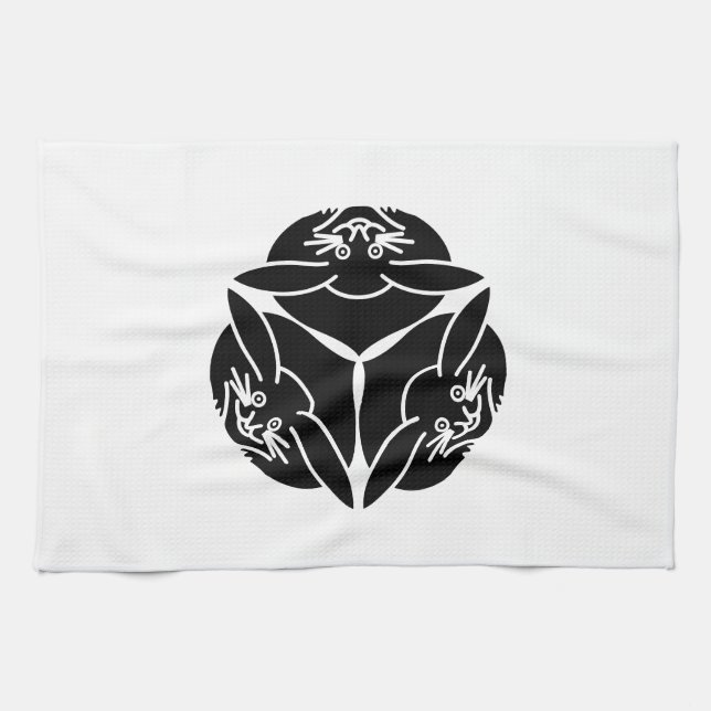 Three rabbits tea towel (Horizontal)