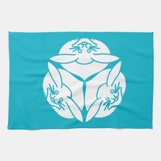 Three rabbits tea towel (Horizontal)